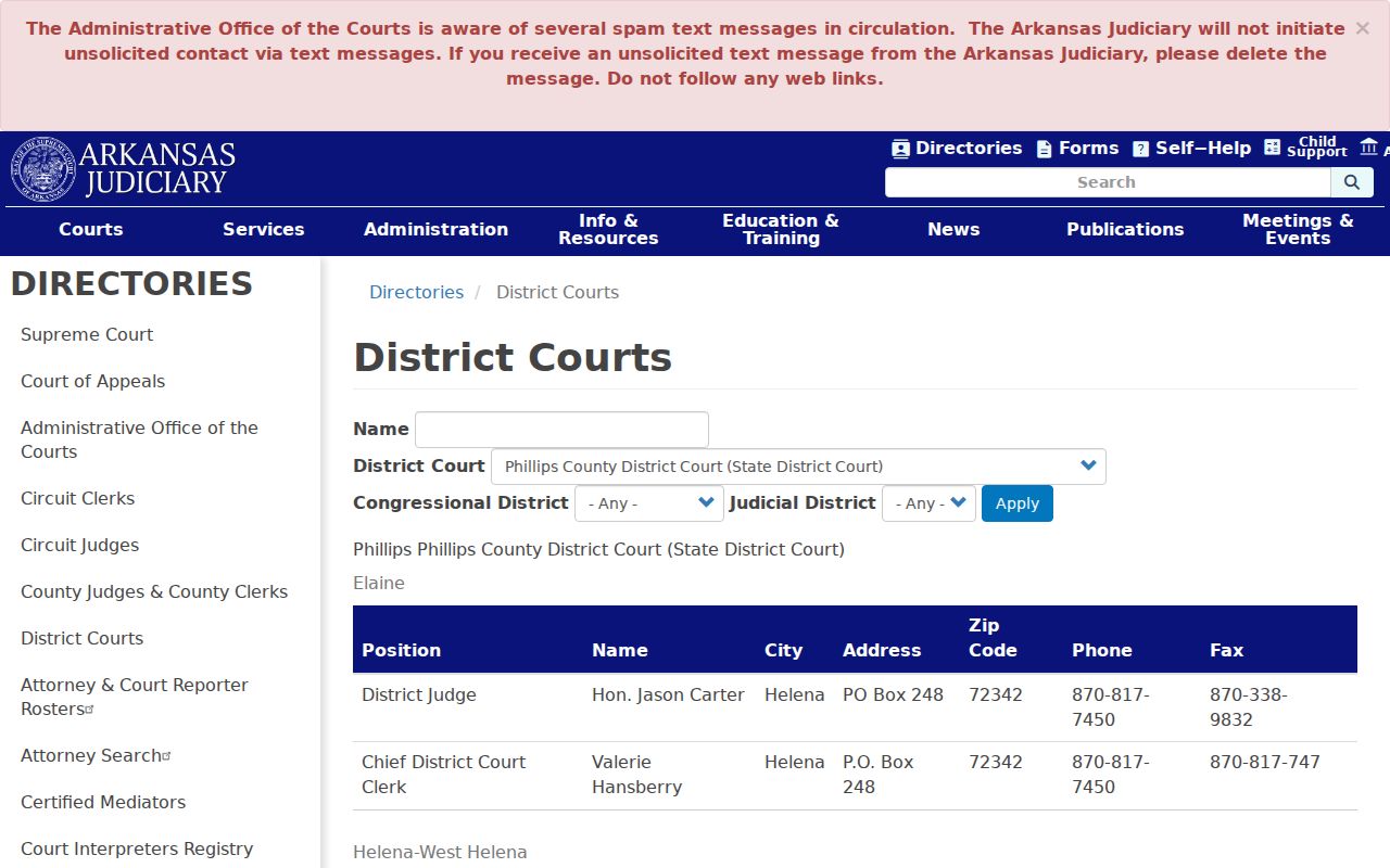 Phillips County court schedule filtered district court directory