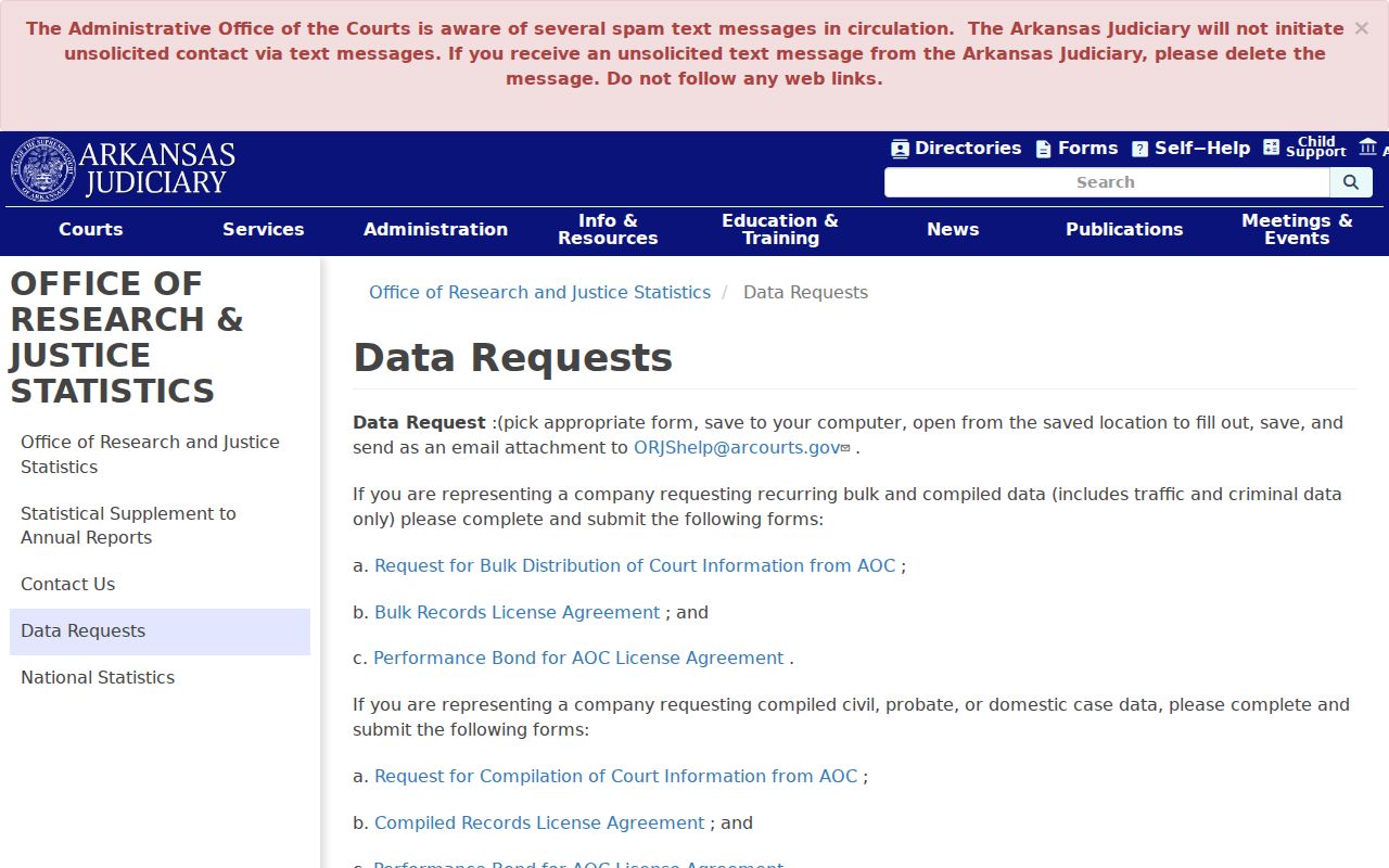 Phillips County court records compiled data request forms