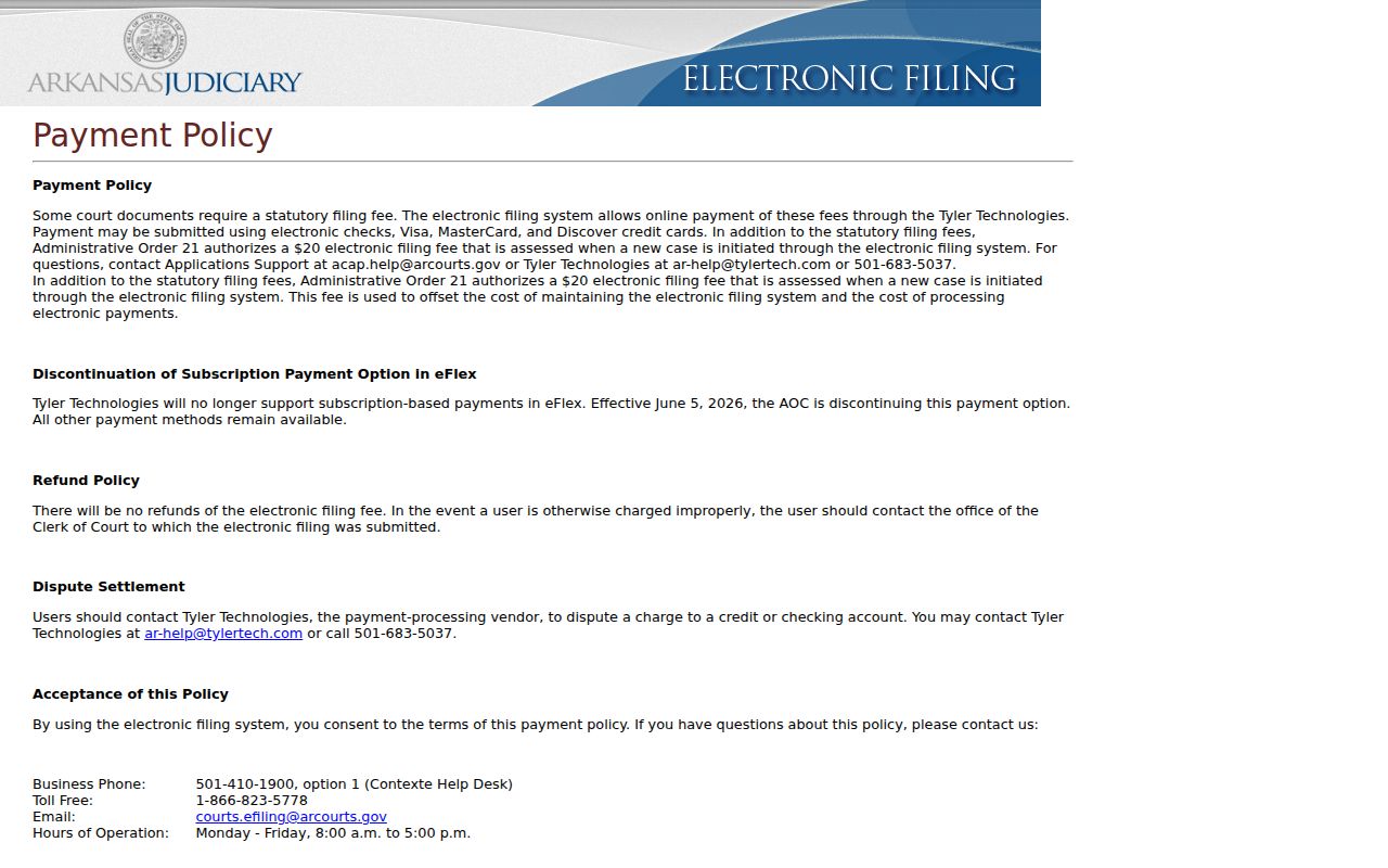 Phillips County case search eFlex filing payment policy