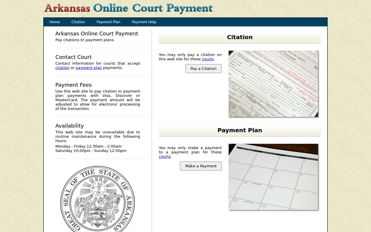 Phillips County traffic court CourtPay selection portal